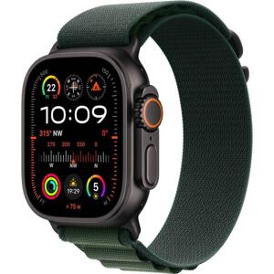 Apple Watch Ultra 2 GPS + Cellular 49mm Black Titanium Case with Dark Green Alpine Loop - Medium