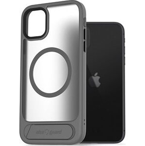 AlzaGuard Matte Case with Stand Compatible with MagSafe for iPhone 11 sivý