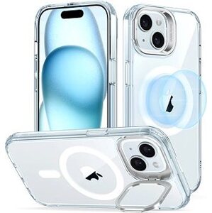 ESR Classic Hybrid Case with Stash Stand (HaloLock), Compatible with iPhone 15, Clear Blue