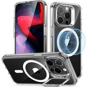 ESR Classic Hybrid Case with Stash Stand (HaloLock), Compatible with iPhone 15 Pro, Clear