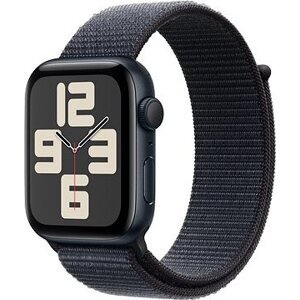 Apple Watch SE 40 mm Tmavo atramentový hliník s atramentovo fialovým prevliekacím športovým remienkom