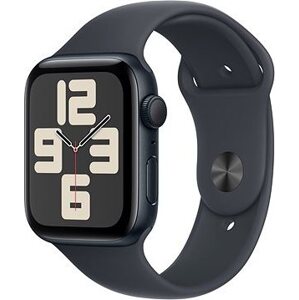 Apple Watch SE 44 mm Tmavo atramentový hliník s tmavo atramentovým športovým remienkom – M/L