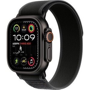 Apple Watch Ultra 2 49 mm Čierny titán s čiernym trailovým ťahom – M/L