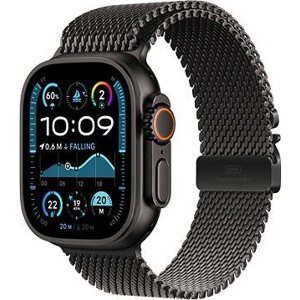 Apple Watch Ultra 2 49 mm Čierny titán s čiernym titánovým milánskym ťahom – M