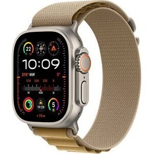 Apple Watch Ultra 2 49 mm Prírodný titán so žltohnedým alpským ťahom – Large