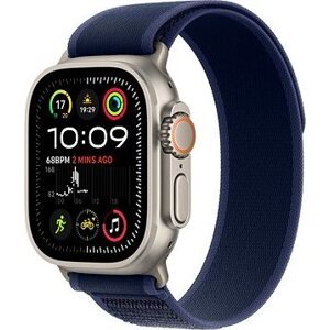 Apple Watch Ultra 2 49 mm Prírodný titán s modrým trailovým ťahom – S/M