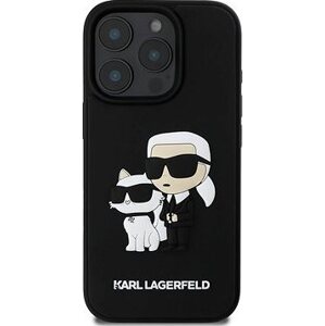 Karl Lagerfeld PU Saffiano Karl and Choupette Zadný Kryt pre iPhone 16 Pro Max Black
