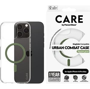 PanzerGlass CARE kryt Apple iPhone 16 Pro Max MagSafe Urban Combat priehľadný/zelený