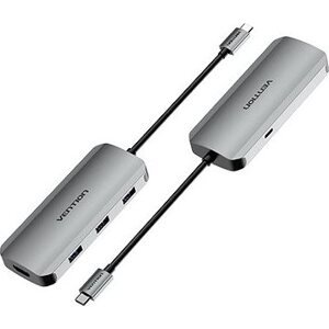 Vention USB-C to HDMI/USB 3.0× 3/PD Docking Station 0,15 m Gray Aluminum