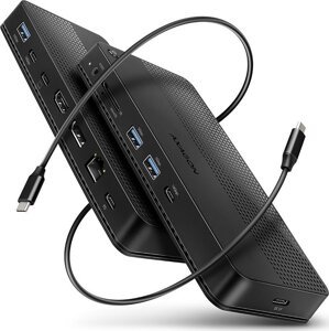 AXAGON HMC-U4, USB4 40 Gbps Dock, HDMI & DP, 8 k/30 + 4 k/144 Hz, 3× USB-A, 2× USB-C, RJ-45, SD/mSD, audio