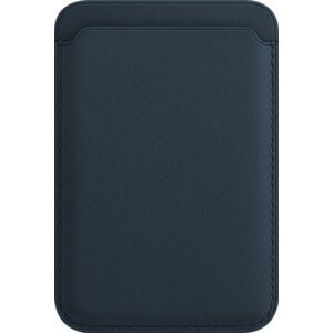 AlzaGuard Genuine Leather Wallet Compatible with Magsafe modrá