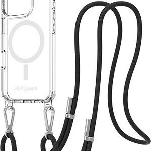 AlzaGuard Luxe Detach Lanyard Case Compatible with MagSafe for iPhone 16 Pro čierny