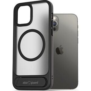 AlzaGuard Matte Case with Stand Compatible with MagSafe for iPhone 12/12 Pro čierny