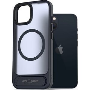 AlzaGuard Matte Case with Stand Compatible with MagSafe for iPhone 13 tmavo modrý