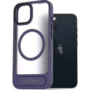 AlzaGuard Matte Case with Stand Compatible with MagSafe for iPhone 13 fialový