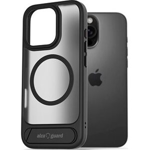 AlzaGuard Matte Case with Stand Compatible with MagSafe for iPhone 16 Pro Max čierny