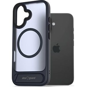 AlzaGuard Matte Case with Stand Compatible with MagSafe for iPhone 16 tmavo modrý