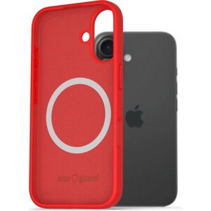 AlzaGuard Silicone Case Compatible with Magsafe pre iPhone 16e červený