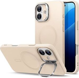 ESR Cloud Soft Case with Stash Stand (HaloLock), Compatible with iPhone 16, Light Tan
