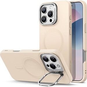 ESR Cloud Soft Case with Stash Stand (HaloLock), Compatible with iPhone 16 Pro Max, Light Tan