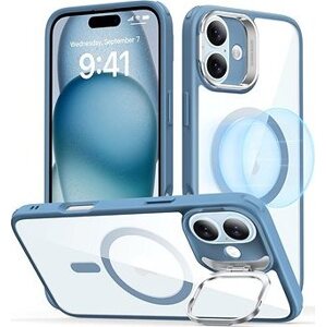 ESR Classic Hybrid Case with Stash Stand (HaloLock), Compatible with iPhone 16 Plus, Clear Blue