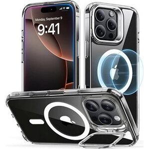 ESR Classic Hybrid Case with Stash Stand (HaloLock), Compatible with iPhone 16 Pro Max, Clear