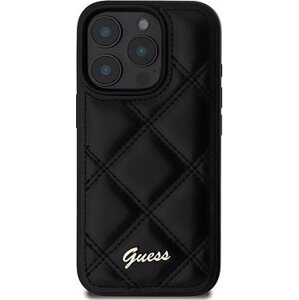Guess PU Leather Quilted Zadný Kryt pre iPhone 16 Pro Black