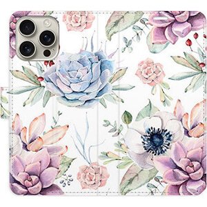 iSaprio Flip puzdro Succulents Pattern pre iPhone 16 Pro Max