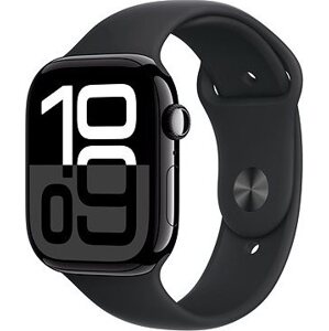 Apple Watch Series 10 42 mm Cellular Klavírne čierny hliník s čiernym športovým remienkom – S/M