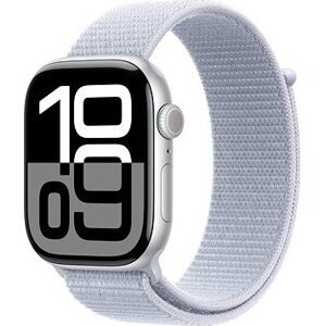 Apple Watch Series 10 42 mm Strieborný hliník s oblačne modrým prevliekacím remienkom