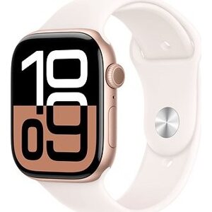 Apple Watch Series 10 42 mm Rožovo zlatý hliník so svetlo rumenným športovým remienkom – M/L