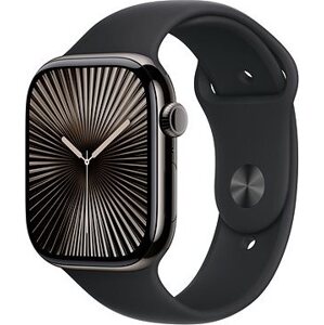 Apple Watch Series 10 46 mm Cellular Slate Titanium Case with Black Sport Band – S/M