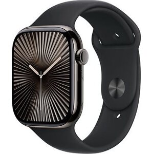 Apple Watch Series 10 46 mm Cellular Slate Titanium Case with Black Sport Band – M/L