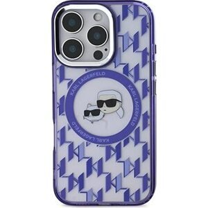 Karl Lagerfeld IML Monogram K&CH Heads MagSafe Zadný Kryt na iPhone 16 Pro Purple