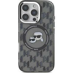 Karl Lagerfeld IML Monogram K&CH Heads MagSafe Zadný Kryt na iPhone 16 Pro Max Black