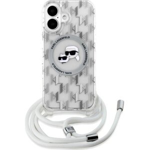 Karl Lagerfeld IML Monogram Crossbody K&CH Heads MagSafe Zadný Kryt na iPhone 16 Transparent