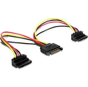 Gembird Cableexpert SATA napájací na 2x SATA 90 °, rozdvojka, 15 cm