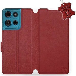 Mobiwear Kožené flip knižkové pre Motorola Moto G75 5G - Tmavo červené