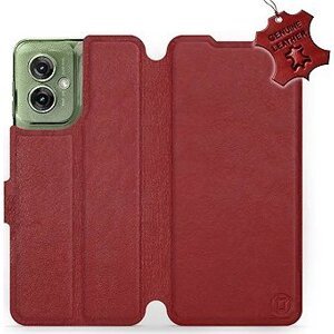 Mobiwear Kožené flip knižkové pre Motorola Moto G55 5G - Tmavo červené