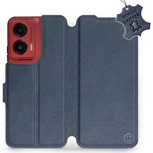 Mobiwear Kožené flip knižkové pre Motorola Moto G35 - Modré