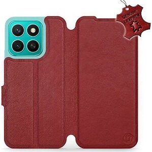 Mobiwear Kožené flip knižkové pre Honor X8c - Tmavo červené