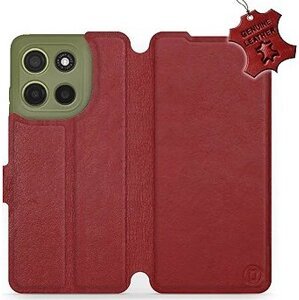 Mobiwear Kožené flip knižkové pre Motorola Moto G15 - Tmavo červené