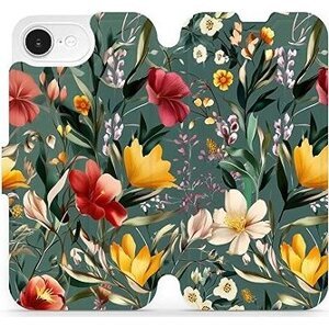 Mobiwear flip knižkové pre Apple iPhone 16e - Zelená lúka
