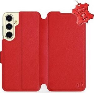 Mobiwear flip pre Samsung Galaxy S24 FE, kožené – červené