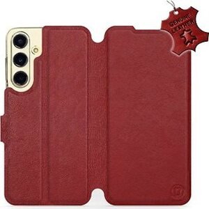 Mobiwear flip pre Samsung Galaxy S24 FE, kožené – tmavo červené