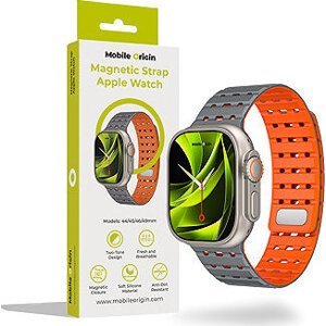 Mobile Origin Magnetic Strap Apple Watch 49 mm/46 mm/45 mm/44 mm Grey Orange