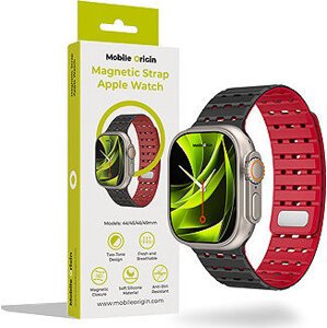 Mobile Origin Magnetic Strap Apple Watch 49 mm/46 mm/45 mm/44 mm Black Red