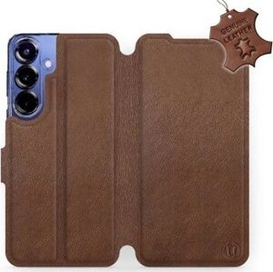Mobiwear kožené flip knižkové pre Samsung Galaxy S25 Plus - Hnedé