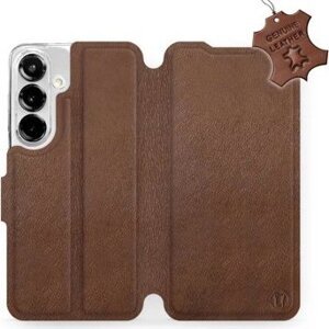 Mobiwear kožené flip knižkové pre Samsung Galaxy S25 - Hnedé