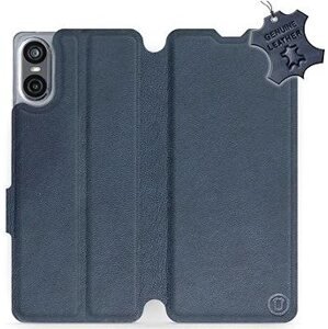 Kožené Mobiwear flip knižkové pre Sony Xperia 10 VI – Modré – L_NBS